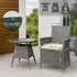 CLP Fireda 3-teilige Gartensitzgruppe PE-Rattan mit Couchtisch, grau-meliert (326460)