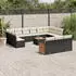 vidaXL Garten-Sofagarnitur 13-tlg. mit Kissen, Poly Rattan, Schwarz (3260537)