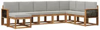 vidaXL Outdoor-Sofagarnitur mit Kissen 8 pcs Nat&uuml;rlich und Hellgrau