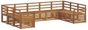 vidaXL Ecksofa-Set 9-tlg. Akazien-Massivholz Natur (3375479)