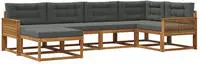 vidaXL Outdoor-Sofagarnitur mit Kissen 6 pcs Natur und Anthrazit