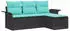 vidaXL Gartensofa-Set mit Kissen und Stauraum, 4-tlg., Poly Rattan (3360187)