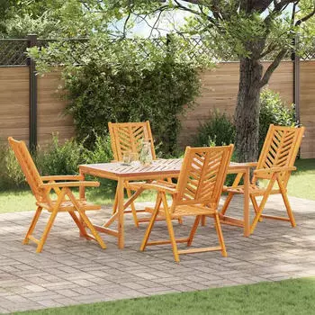 vidaXL Garten-Essgruppe 5-tlg., Massivholz Akazie, Braun (3154123)