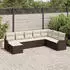 vidaXL Garten Sofa Set 8-teilig Poly Rattan Braun mit Kissen (3345818)