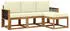 vidaXL Outdoor-Sofagarnitur mit Kissen, 4-tlg., Natur/Creme (3385111)