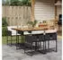 vidaXL Garten-Essgruppe 5-tlg. mit Kissen, Poly Rattan, Schwarz (3211263)