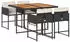 vidaXL Garten-Essgruppe 5-tlg. mit Kissen, Poly Rattan, Schwarz (3211263)