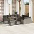 vidaXL Gartenlounge-Set 14-tlg. Poly-Rattan/Akazie Grau mit Kissen (3362723)