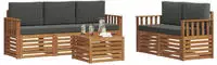 Sofagarnituren 6 Pcs Natur Und Anthrazit Massivholz Akazie Vidaxl