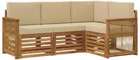 vidaXL Sofagarnituren mit Kissen 4 pcs Massivholz Akazie