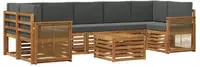 vidaXL Outdoor-Sofagarnitur mit Kissen 8 pcs Natur und Anthrazit