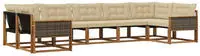 vidaXL Outdoor-Sofagarnitur mit Kissen 7 pcs Natur und Beige