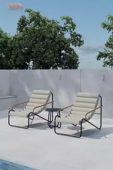 Venture Home Ithaka Gartenlounge-Set Polyester/Stahl beige/schwarz