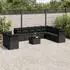 vidaXL Garten-Sofagarnitur 10-tlg. mit Kissen, Poly Rattan, Schwarz (3249694)