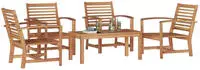 vidaXL Gartensofa-set 5 pcs Natur Massivholz Teak