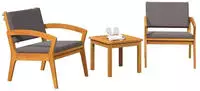 vidaXL Bistrogarnitur mit Kissen 3 pcs Braun Polyester