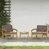 vidaXL Bistro-Set mit Kissen, 3-tlg., Akazienholz, Braun (4106470)