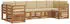 vidaXL Ecksofa-Set mit Kissen, 7-tlg., Akazienholz, Natur/Beige (3375393)
