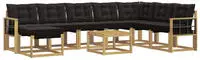 vidaXL Outdoor-Sofagarnitur mit Kissen 9 pcs Wei&szlig; und Schwarz