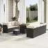 vidaXL Garten-Sofa-Set mit Kissen, 10-tlg., Schwarz/Creme (3363395)