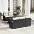vidaXL Sofa-Set mit Kissen 6-tlg. Schwarz Poly-Rattan (3345237)