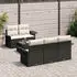 vidaXL Sofa-Set mit Kissen 6-tlg. Schwarz Poly-Rattan (3345237)