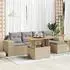 vidaXL Garten-Sofagarnitur 6-tlg. mit Kissen, Poly Rattan, Beige (3327363)