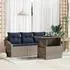 vidaXL Garten-Sofa-Set mit Kissen und Stauraum 5-tlg. Poly-Rattan Grau (3357648)