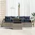 vidaXL Garten-Sofa-Set mit Kissen und Stauraum 5-tlg. Poly-Rattan Grau (3357648)