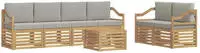 Outdoor-sofagarnitur 7 Pcs Wei&szlig; Und Hellgrau Polyester Vidaxl