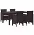 vidaXL Garten-Essgruppe 5-teilig mit Kissen, Poly Rattan, Braun (3378699)
