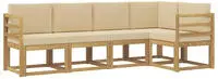 Outdoor-sofagarnitur Mit Kissen 5 Pcs Wei&szlig; Und Beige Vidaxl