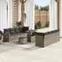 vidaXL Garten-Sofagarnitur mit Kissen 11-tlg., Grau, Poly-Rattan/Akazie (3364973)