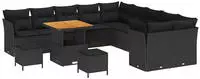 vidaXL Gartensofa-set 13 pcs Schwarz Poly-Rattan