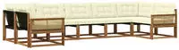 vidaXL Outdoor-Sofagarnitur mit Kissen 7 pcs Natur und Creme