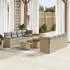 vidaXL Garten-Sofagarnitur 11-tlg. mit Kissen Poly Rattan Akazie Beige (3363027)