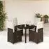 vidaXL Garten-Bistro-Set 5-tlg. mit Kissen, Poly Rattan, Braun (3277064)