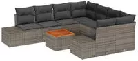 vidaXL Gartensofa-set mit Speicher 9 pcs Grau Poly-Rattan