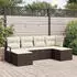 vidaXL Sofa-Set mit Kissen 6-tlg. Braun Poly Rattan