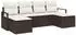 vidaXL Sofa-Set mit Kissen 6-tlg. Braun Poly Rattan
