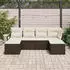 vidaXL Sofa-Set mit Kissen 6-tlg. Braun Poly Rattan
