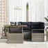 vidaXL Garten Essgruppe mit Kissen 5-tlg. Grau/Marineblau (3349709)
