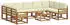 vidaXL Outdoor-Sofagarnitur mit Kissen 10-tlg., Natur/Creme (3367018)
