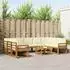 vidaXL Outdoor-Sofagarnitur mit Kissen 10-tlg., Natur/Creme (3367018)