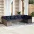 vidaXL Gartenlounge-Set mit Stauraum 10-tlg. Poly-Rattan Hellgrau (3354214)