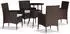 vidaXL Garten-Bistro-Set 5-tlg. mit Kissen, Poly Rattan, Schwarz (3187417)