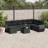 vidaXL Garten-Sofagarnitur 9-tlg. mit Kissen, Poly Rattan, Schwarz (3254103)