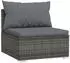 vidaXL Garten-Lounge-Set 5-tlg. mit Kissen, Poly Rattan, Grau (3101701)