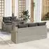 vidaXL Garten-Sofa-Set mit Kissen 6-tlg. Hellgrau Poly-Rattan (3357655)