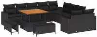vidaXL Gartensofa-set 13 pcs Schwarz Poly-Rattan